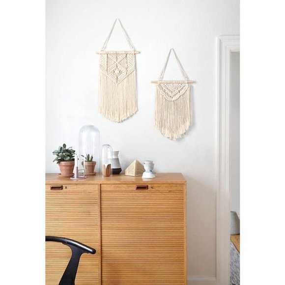 2 Pcs Macrame Wall Hanging Boho Wall Decor Home Chic Decoration - Picture 7 of 7